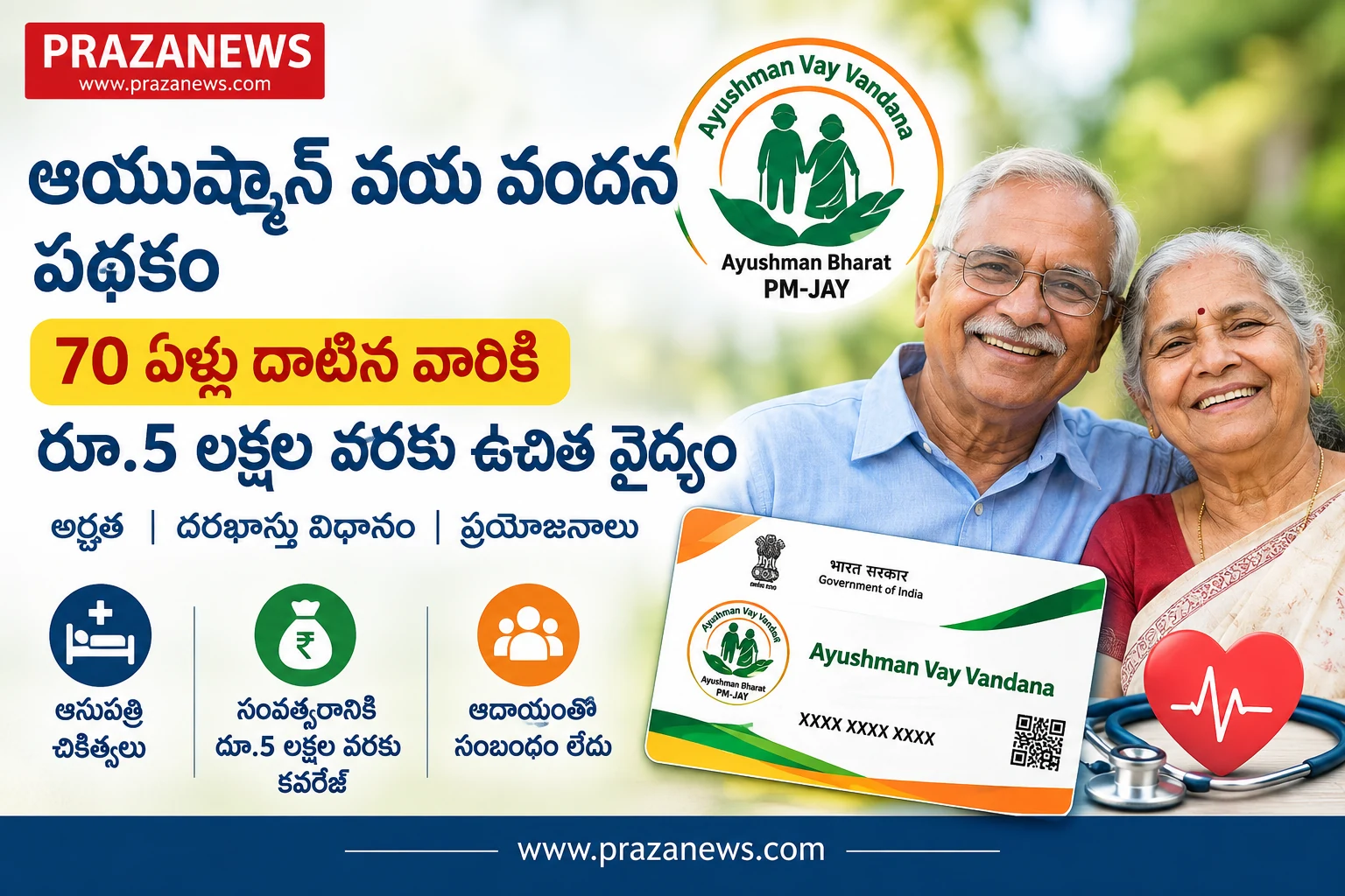 Ayushman Vay Vandana Scheme నిండిన వారికి రూ.5 లక్షల ఆరోగ్య కవరేజ్
